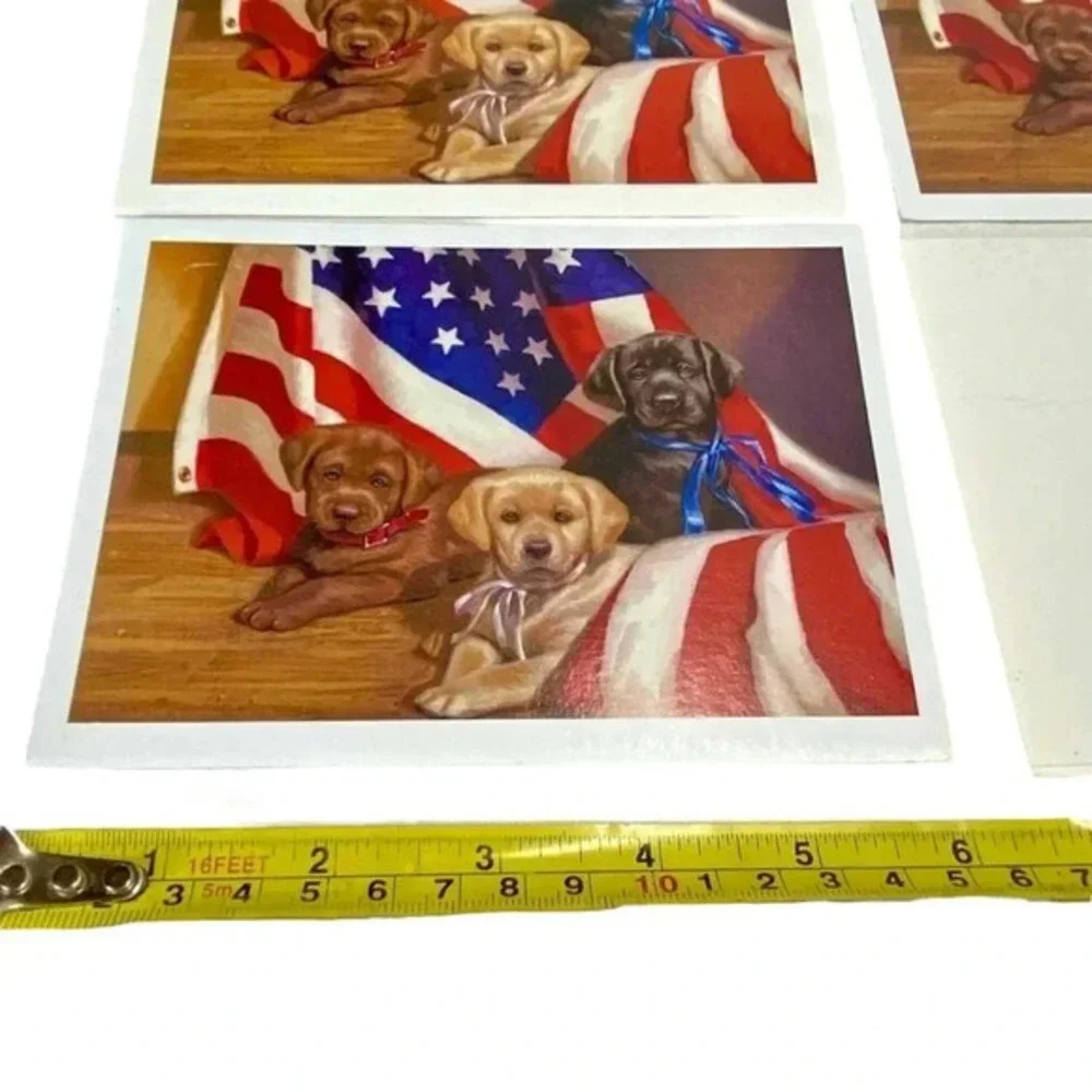 Wild Wings Jim Lamb American Puppy Dogs Patriotic Blank Note Cards Lot Vintage